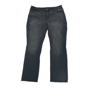 Lee Black Regular Fit Straight Leg Mid Rise Secretly Shapes Jeans Size 18 Womens